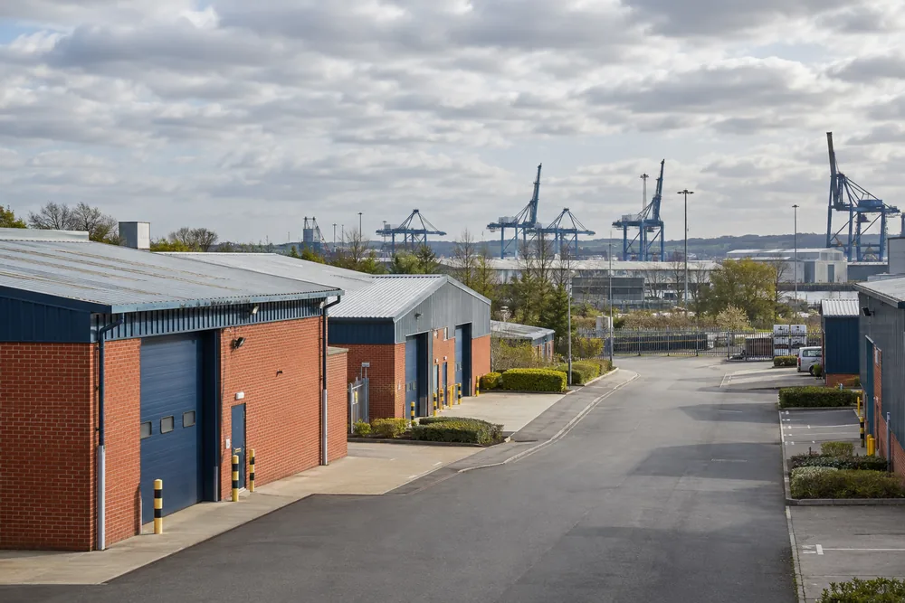 Brick workshops and warehouses on a Hampshire industrial estate